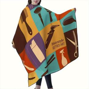 TEMU 전문가용 헤어 커팅 천 | 다양한 헤어 커팅 도구 패턴, 부드러운 논스틱 표면, 살롱 및 가정용으로 적합