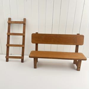 TEMU 원목 러스틱 빈티지 사진 소품, 스튜디오 사진 보조 원목 소형 소품, 공원 벤치 및 빈티지 사다리 (사진 촬영용), 사진 촬영 추가 장식