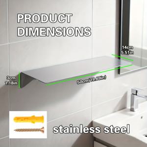 TEMU 스테인리스 스틸 벽걸이 욕실 선반 - 모던 방청 샤워 선반 (곡선/수평/수직 바), 공간절약형 코너 선반, 욕조/샤워/세면대 겸용 - 간편 설치 (공구 불필요), 타월 호환 가능