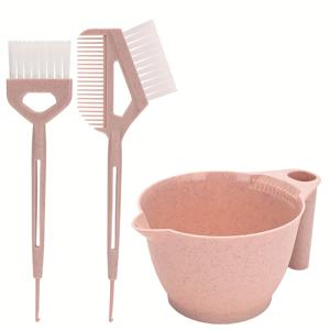 TEMU 미용실 또는 가정에서 헤어 염색 및 블레칭을 위해 설계된 믹싱 볼, 브러쉬, 컬러 빗이 포함된 헤어 염색 도구 3종 세트입니다. 남녀 모두에게 적합한 전문가용 컬러링 키트입니다.