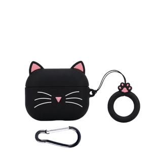 TEMU 귀여운 작은 고양이 초박형 소프트 실리콘 이어폰 케이스, 3D 검은 고양이 재미있는 만화 동물 완전 보호, 낙하 방지, 스크래치 방지, 가벼운 케이스, Airpods Pro3/Pro2/Pro 및 Airpods 4/3/2/1에 적합