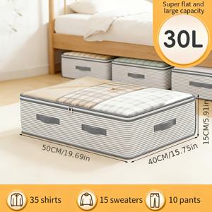 TEMU 대용량 수납 정리 가방 - 튼튼한 부직포 소재, 투명 창문 포함, 다층 의류 수납 상자, 옷장, 침대 밑, 여행용 - 공간 절약형 수직 수납, 여성 패션, 침실, 가정용 - 우아한 모던 디자인