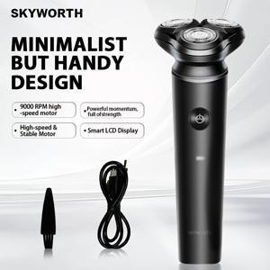 TEMU SKYWORTH 남성용 전기 면도기 (3중날, 통합형 마그네틱 헤드, 고속 안정 모터, 4D 플로팅 면도, 깨끗한 면도, 스마트 LCD 디스플레이, 휴대용 소형 면도기, 선물용, 남성용 전기 면도기, 남성 선물)