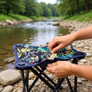 TEMU 1개 초경량 휴대용 야외 낚시 접이식 소형 스툴, 소형 마자 드로잉 및 스케치 스툴, 캠핑 피크닉 휴식용 의자