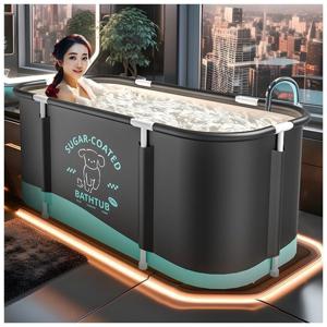 TEMU 접이식 욕조 이동식 대형 이동식 간이 반신욕조 성인용 목욕통 -욕조 접이식 욕조 이동식욕조 성인 무조립 원터치 간이욕조 반신욕조 다리공간 포함 목욕탕