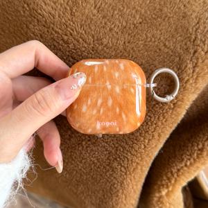 TEMU 얼룩무늬 갈색 플러시 사슴 + 후프형 이어폰 케이스, Apple Pro 3 케이스/ Pro 2 케이스/ 4 케이스/ 3 케이스/ 2 케이스와 호환, 스타일리시한 여성용 이어폰 케이스/ 이어폰 케이스