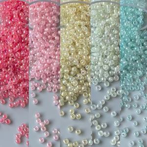 TEMU 2mm 투명 무지개빛 체코 유리 라운드 비즈 2640/3300개 씨앗 비즈, DIY 컬러 스페이서 비즈, 주얼리 만들기, 팔찌, 목걸이, 귀걸이, 반지, 키체인, 공예, 재봉, 패션 테마, 중공 유리