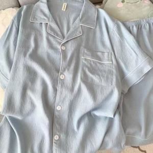 TEMU 2026 봄 여름 신상 남성용 파자마 세트, 단색 라펠 가르맹 조끼 반팔 & 반바지 얇은 실내복, 부드럽고 편안하며 통기성 좋은 원단의 캐주얼 2피스 수면복 세트, 4가지 색상 선택 가능