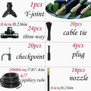 TEMU 44개/86개 고강도 황동 분무기 노즐 시스템 - 미세분무 조절식 완전 자동 관개 스프링클러 헤드, 퀵 플러그 커넥터, 잔디밭, 정원, 화분, 온실, 점적 관개 시스템용