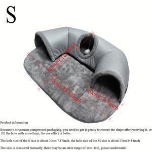 TEMU 삼합일 고양이 터널, 고양이 놀이터, 고양이 수면 패드, 고양이 침대. 미끄럼 방지 바닥이 있는 포근하고 따뜻한 펫 침대, 쉽게 세척 가능한 펫 수면 매트. 최대 8kg의 소형 및 중형 고양이, 토끼장, 햄스터 케이지에 적합