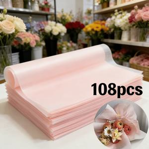 TEMU 꽃다발용 방수 꽃무늬 포장지 108매, 부케 라이너, 단색 플라워숍 선물 포장지, 플라워 예술가용 플라스틱 코팅, 결혼식, 생일, 파티용 재료