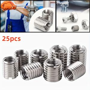 TEMU 25개입 -303 내/외 치 -10mm 단어 슬롯 스크류 슬리브 - 축소 너트 - 나사산 변환 슬리브 - 와이어 슬리브 - M3 to M5/M4 to M6/M6 to M8/M8 to M10 to M12