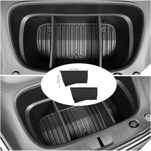 TEMU 테슬라 모델 Y 전용 주니퍼 프론트 트렁크 롤러 커튼, 트렁크 디바이더 정리함, 화물 커버 보호판 호환 2개 세트