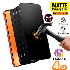 TEMU 매트 반투명 프라이バシー 세라믹 필름 4개 세트, 부드러운 소재, 삼성 갤럭시 S22 5G/S22+ 5G/S23/S23+/S24/S25/S26/플러스/울트라/S25 엣지/S25 FE 시리즈용, 잠蠢방지, 정밀 핏, 프라이バシー 화면 보호 필름, 눈부심 방지, 지문 방지