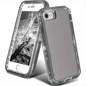 TEMU 아이폰 SE 2020용 견고한 투명한 크리스탈 하드 케이스, 아이폰 SE 2022용 충격 방지 투명 케이스, 아이폰 7, 아이폰 8, 아이폰 6/6S용