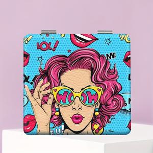 TEMU 트렌디 여성 아바타 메이크업 거울 편리한 접이식 소형 미니 핸드헬드 메이크업 거울 일상 휴가 생일 크리스마스 새해 추수감사절 발렌타인데이 부활절 선물 자매, 친구, 여자아이, 결혼 선물용