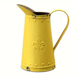 TEMU 노란색 금속 꽃병 빈티지 주전자 샤비 칙 장식 러스틱 팜하우스 주방 인테리어 소품