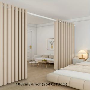 TEMU 1개 방 검은색 암막 파티션 커튼, 거실 파티션 커튼, 벽 파티션 커튼, 침실 파티션 넓은 커튼, 거실, 침실, 주방 파티오 가정 장식용 사생활 보호 아일렛 커튼