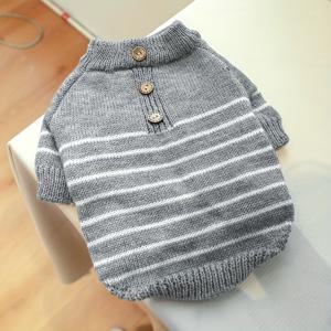 TEMU 프렌치 스웨터 - 그레이 & 화이트 반려동물 옷 비숑, 포메라니안, 테디, 소형견용, 양말형 가을/겨울 니트