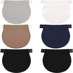 TEMU 6개 조절 가능한 바지 허리밴드 익스텐더 - 다양한 색상의 편안한 핀 버튼 확장기, 임신 및 체중 증가에 완벽함