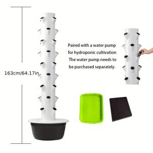 TEMU 9단 수경재배용 그로잉 타워, 파종용 청흑색 수조탑 다작물 시스템