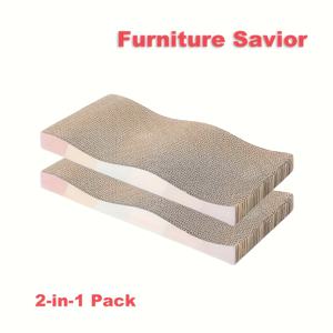 TEMU STONECAT - 1/2/3/4/5개 골판지 고양이 스크래쳐, 양면 스크래칭, 내마모성 및 털 빠짐 없음, 가구 보호, 지루함 완화, 발 관리