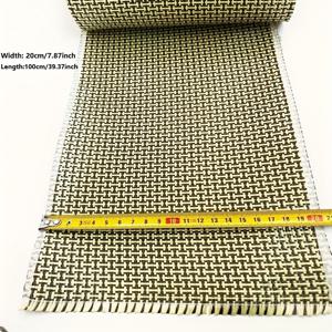 TEMU 노란색 아라미드 & 카본 파이버 혼방 H 패턴 카본 아라미드 섬유 직물 1000D 3K 200gsm 20cmx100cm