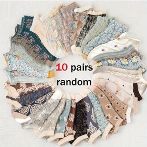 TEMU 10/20쌍 여성용 빈티지 플로랄 발목 양말 - 통기성 좋은 편안한 노쇼 양말, 다양한 패턴, 사계절 다용도 스포츠 아웃도어 캠핑 하이킹용, 세탁기 사용 가능, 캐주얼 양말 디자인