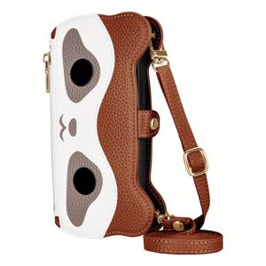 TEMU 갤럭시 S25 S24 S20 S10E S10 S9 S21 S20+ FE 4G 5G Lite Ultra용 귀여운 디자인 지갑형 플립 케이스 - 카드 슬롯, 오벌 메이크업 미러, 긴 끈, 리치 패턴 포함