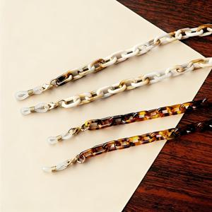 TEMU 세련된 여성용 프린트 아크릴 안경 체인 2개 - 안경 스트랩 - 스타일리시한 안경 및 돋보기 안경을 위한 빈티지 패션 액세서리
