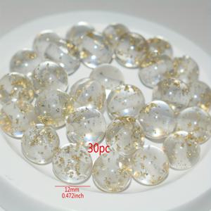 TEMU 10개 16mm 골드 클리어 루스 비즈 주얼리, 팔찌, 목걸이, 어버이날 선물, 친구 선물