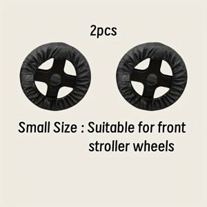 TEMU 유모차 액세서리/바퀴 커버, 먼지 방지 블랙 휠 보호대, 두 가지 사이즈 (대형/소형) - 크리스마스/추수감사절/겨울 선물