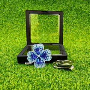 TEMU [선물 상자] 반짝이는 네잎 클로버 골프공 마커 - 자석 모자 클립 및 공 위치 마커, 사용하기 쉬운 골프 액세서리, 그린 위치 정렬에 적합, 골프 애호가를 위한 이상적인 선물