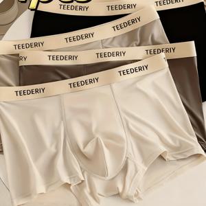 TEMU 4피스 여름/가을 미드 라이즈 남성용 드로즈 스포츠 편안한 통기성 단색 학생용 맞춤형 시원한 속건성 남성 속옷 4각 숏츠 헤드 트렌디 4가지 색상 남성 속옷