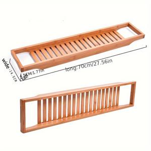 TEMU 욕조 트레이 - 조절 불가능한 욕조 캐디, 캔들 홀더, 컵, 책, 휴대폰 스탠드 포함 - 27.48인치(길이) x 5.74인치(너비) x 1.73인치(높이) 크리스마스 & 명절 선물용 욕실 액세서리