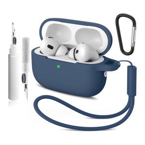 TEMU 에어팟 프로 3세대용 10가지 컬러 3in1 보호 케이스 (클리닝 키트 포함), 풀바디 충격 방지 커버 + 랜야드, 에어팟 프로 3세대 호환, 할로윈 파티를 위한 고딕 선물