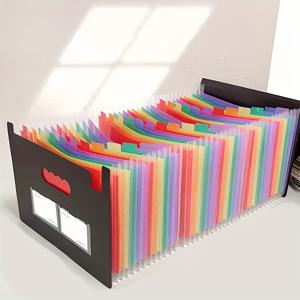 TEMU 1개 37포켓 확장형 PP 파일 정리함, 문서/영수증 정리용 휴대용 폴더, 미술 용품 폴더, Letter 사이즈, 다용도 스탠딩 폴더, 데스크탑 정리함, 사무실, 학교 및 가정에 적합