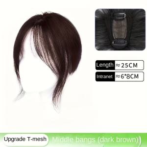 TEMU 인조 3D 앞머리 클립인 앞머리 연장 자연스러운 가발 앞머리补充物 투명 클로저 앞머리 커버 헤어피스