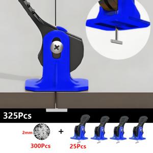 TEMU 325피스 푸시형 타일 레벨링 시스템 (크로스 스페이서 포함) - 바닥 및 벽면의 세라믹 및 포르셀린 타일 완벽 정렬을 위한 필수 도구, 금속 및 플라스틱 구조, 쉬운 설치, 타일 레벨링 시스템, 벽면 타일 정렬, 세련된 금속 마감, 내구성 있는 구조, DIY 타일링,전문가용 타일링,튼튼한 구조,핸디맨 도구