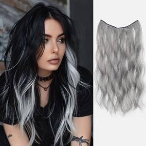 TEMU 컬러풀 블리치드 헤어 익스텐션, 초슬림 초경량 컬, 원피스 투명 무봉제 헤어 더블링 및 스티칭 피스