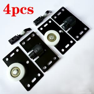 TEMU 4개 완벽한 도어 하드웨어 키트, 하단 롤러 행거 & 트랙 포함, 소음 없는 부드러운 슬라이드, 옷장, 옷장, 창고 문 설치용