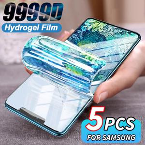 TEMU 삼성 갤럭시 A17 A07 A16 A26 A36 A56 A06 A15 A25 A35 A55 A05 A54 A34 A24 A14 A53 5G A33 A13 4G 5G A52 A52S A32 A12 보호용 하이드로겔 필름 5개입, 풀 스크린 커버리지, HD 화질, 지문 방지, 초박형, 고감도