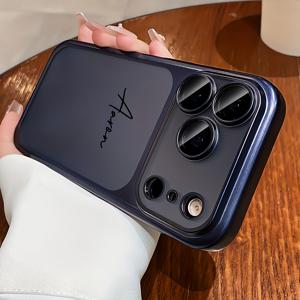 TEMU 휴대폰 케이스 - 커스텀 DIY 이름 새 두 번째 변경 17 폰 케이스, 고급스러운 하이엔드 전기 도금 무광 텍스처 렌즈 필름 PC 보호 케이스, 아이폰17Promax 16 15 14 13 보호 케이스에 적합, 크리스마스 선물, 새해 선물, 부활절 선물