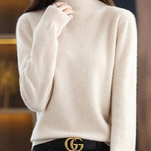 TEMU 솔리드 컬러 터틀넥 스웨터 - 루즈핏 겨울용 보온 베이스 레이어, 중간 신축성 오피스 블라우스, 가을/겨울 레이어링, 캐주얼 & 프로페셔널 아웃핏 (필요 없음) - 재고 있음