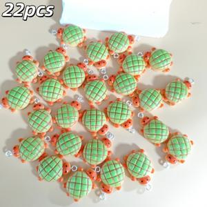 TEMU 귀여운 거북이 레진 22개 세트 - 레진 펜던트 - 주얼리 목걸이 제작 - 섬세한 걸이 구멍 포함 - 주얼리 디자인에 최고의 선택