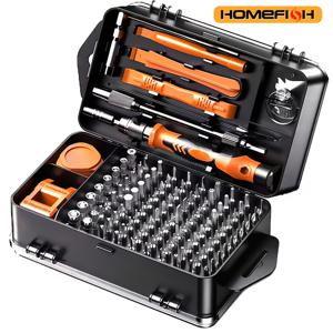 TEMU HOMEFISH 115 In1 정밀 스크루드라이버 세트, 남성을 위한 공구 선물, 토르스 트라이윙 비트 포함 미니 수리 공구 키트, 컴퓨터, 맥북, 노트북, 안경 수리용. 고품질 소재로 제작된 스크루드라이버 비트로 내마모성과 높은 경도를 자랑합니다