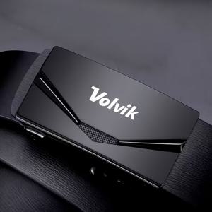 TEMU 볼빅 남성용 자동 버클 벨트, 비즈니스 및 캐주얼웨어용, 직장 연회, 일상 통근, 격식 있는 자리에 적합, 블랙 앤 골든 자동 버클, 비즈니스 및 레저 이중용도