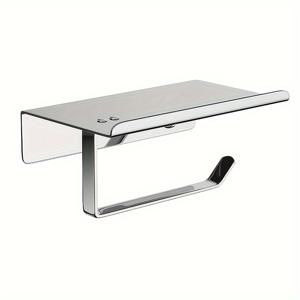 TEMU 벽걸이형 스테인리스 스틸 화장지 홀더와 선반 - 공간 절약형 욕실 정리대, 티슈 및 액세서리용