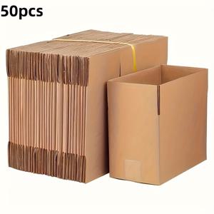 TEMU 20/50개 내구성 있는 골판지 상자 - 8x6x4인치 컴팩트 보관 및 안전한 배송 솔루션 - 강화된 가장자리와 매끄러운 표면 - 배송 및 스타일리시한 포장에 완벽한, 보관 상자 | 대량 팩 상자