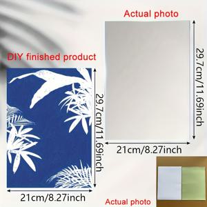 TEMU 태양 에너지 마법: A4, A5, A6용 시안 타입 사진 용지 12매 키트 - 햇빛으로 창의력 발휘 & 배우기